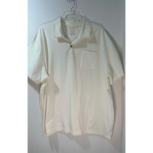 L.L. Bean men’s one pocket collared white short sleeve polo size XXL   #37-0949